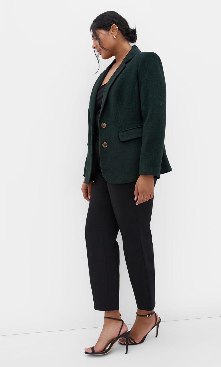 image:imageCity Chic Womens Plus Size Jacket Oxford CorduroyHunter Green