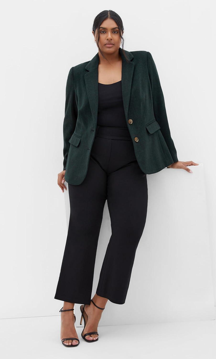 image:imageCity Chic Womens Plus Size Jacket Oxford CorduroyHunter Green