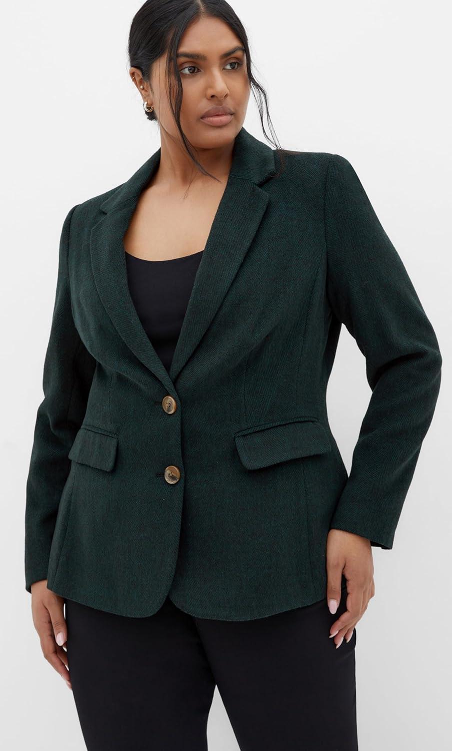 image:imageCity Chic Womens Plus Size Jacket Oxford CorduroyHunter Green