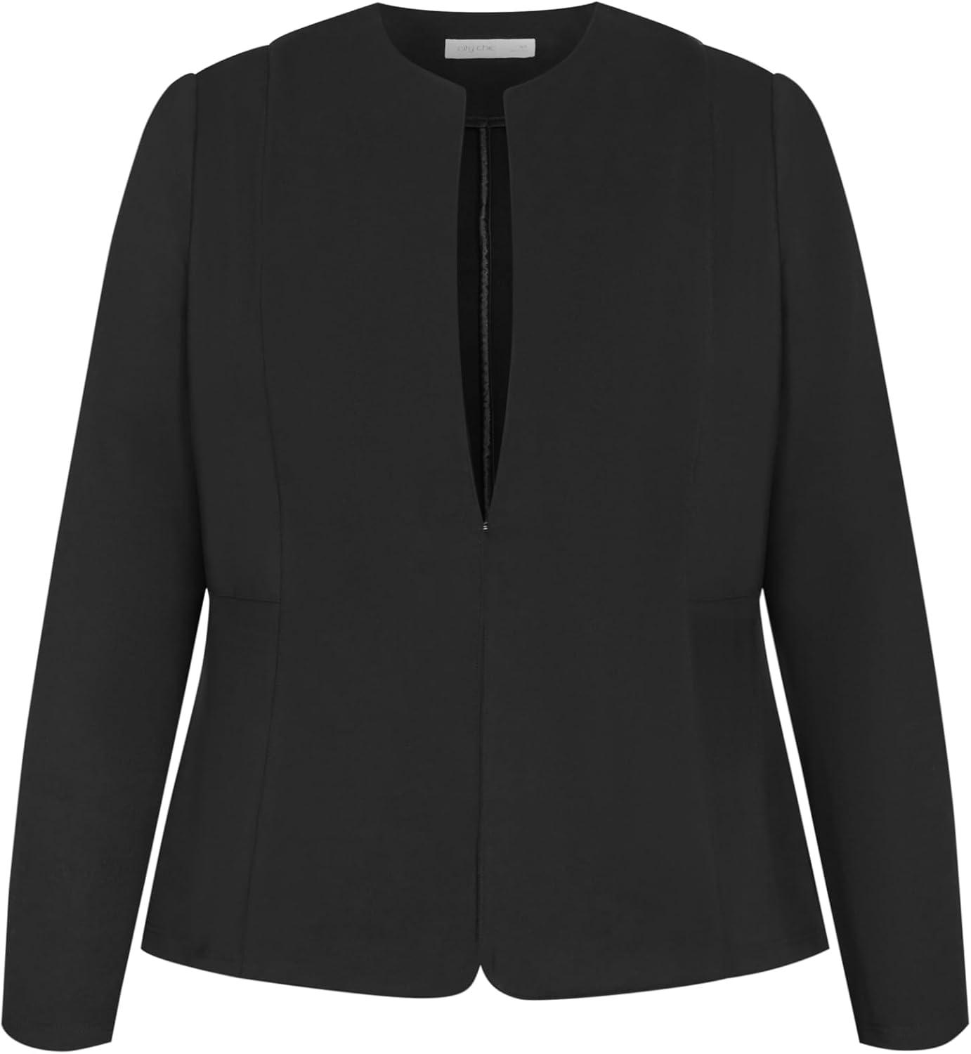 image:imageCity Chic Womens Plus Size Jacket Peyton PonteBlack
