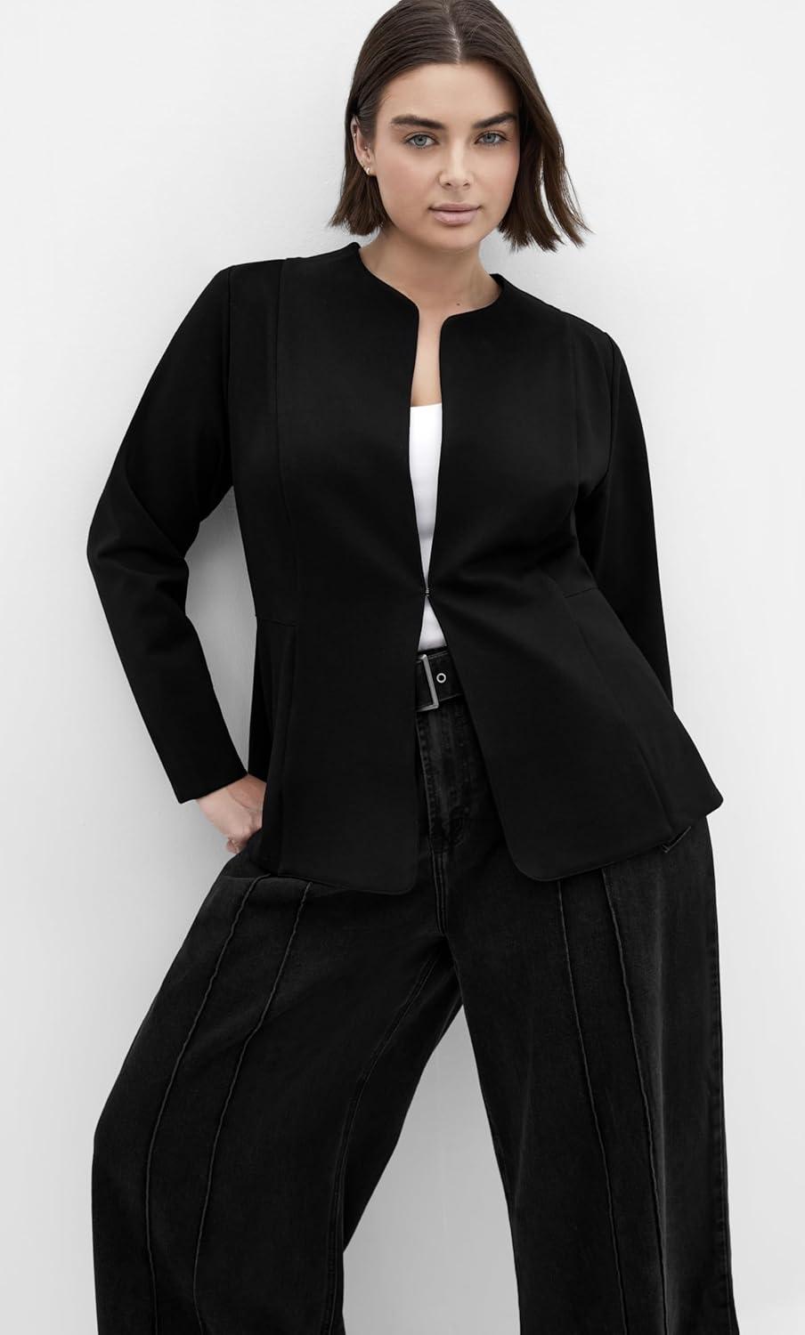 image:imageCity Chic Womens Plus Size Jacket Peyton PonteBlack