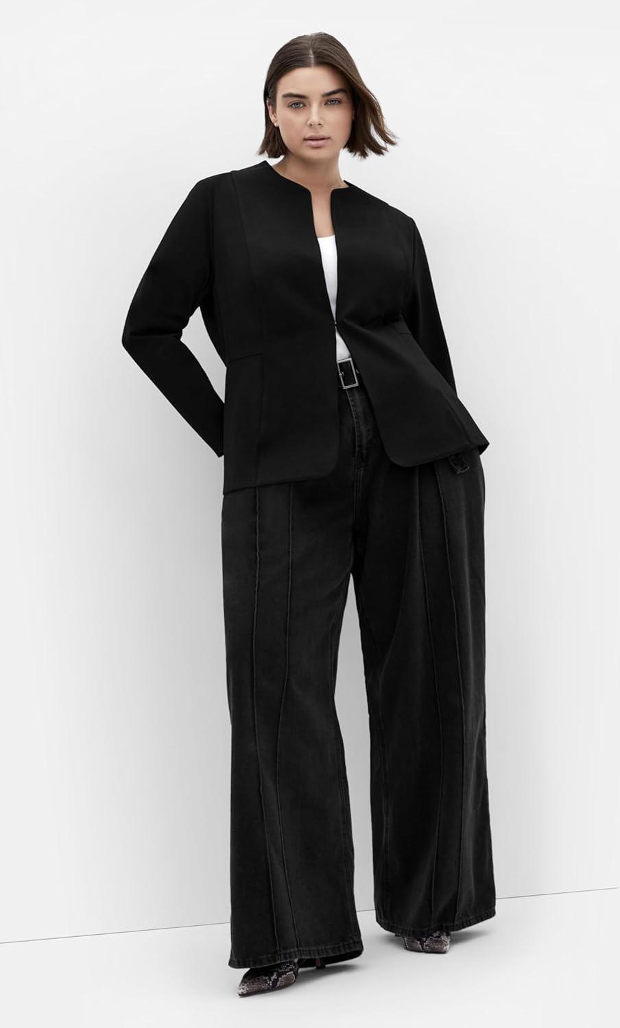 image:imageCity Chic Womens Plus Size Jacket Peyton PonteBlack