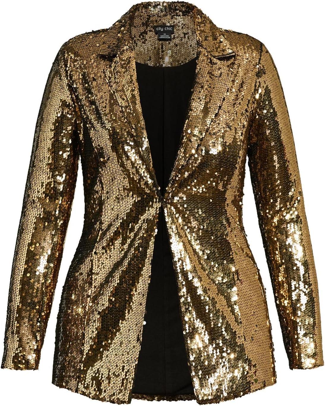 image:imageCity Chic Womens Plus Size Jacket Sequin SeductionBronze