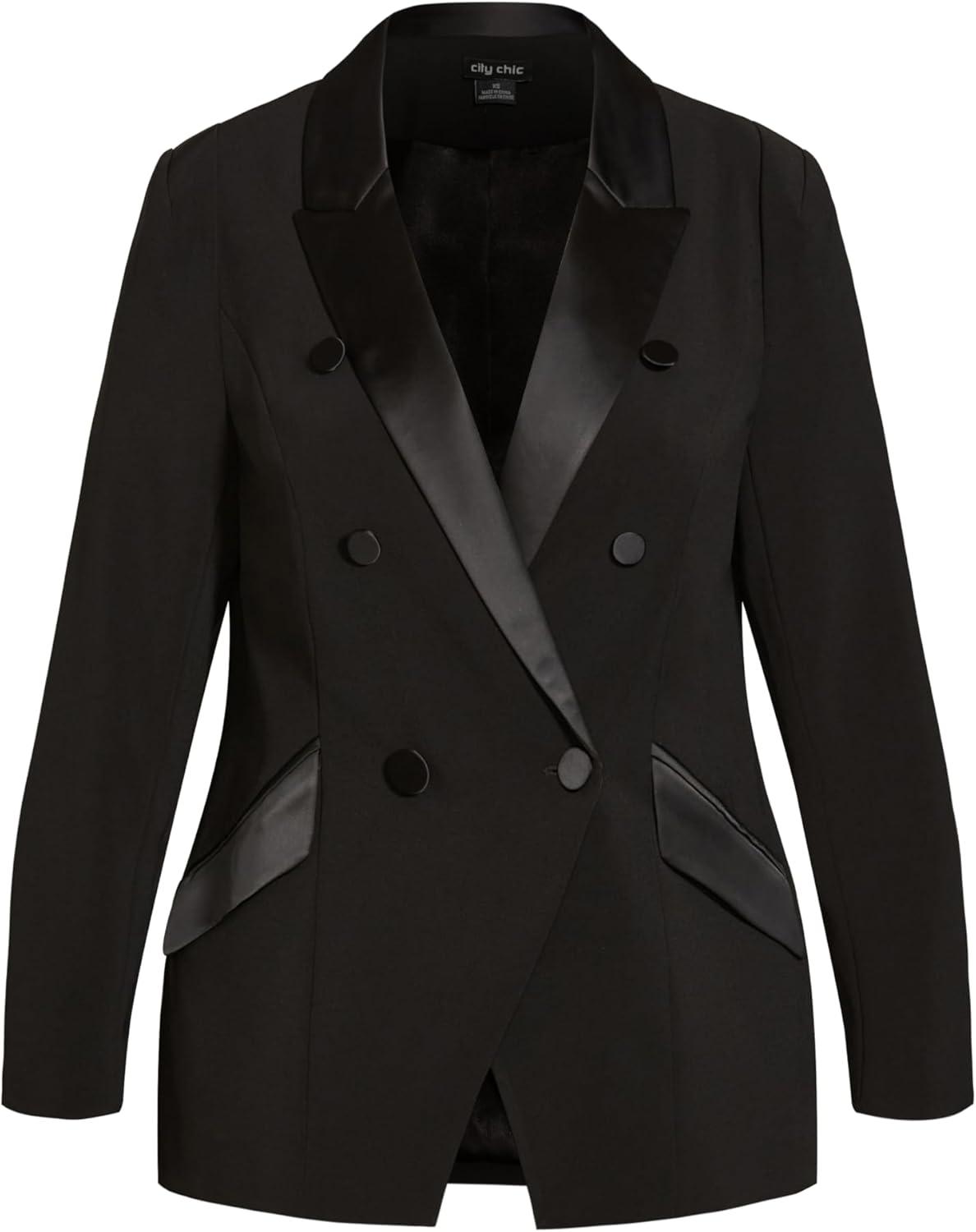 image:imageCity Chic Womens Plus Size Jacket Tuxe LuxeBlack