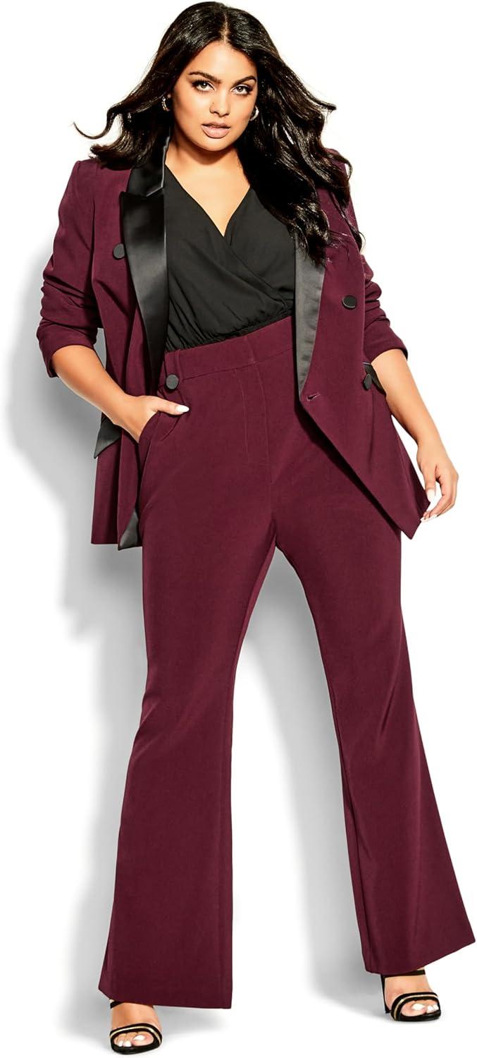 image:imageCity Chic Womens Plus Size Jacket Tuxe LuxeClaret