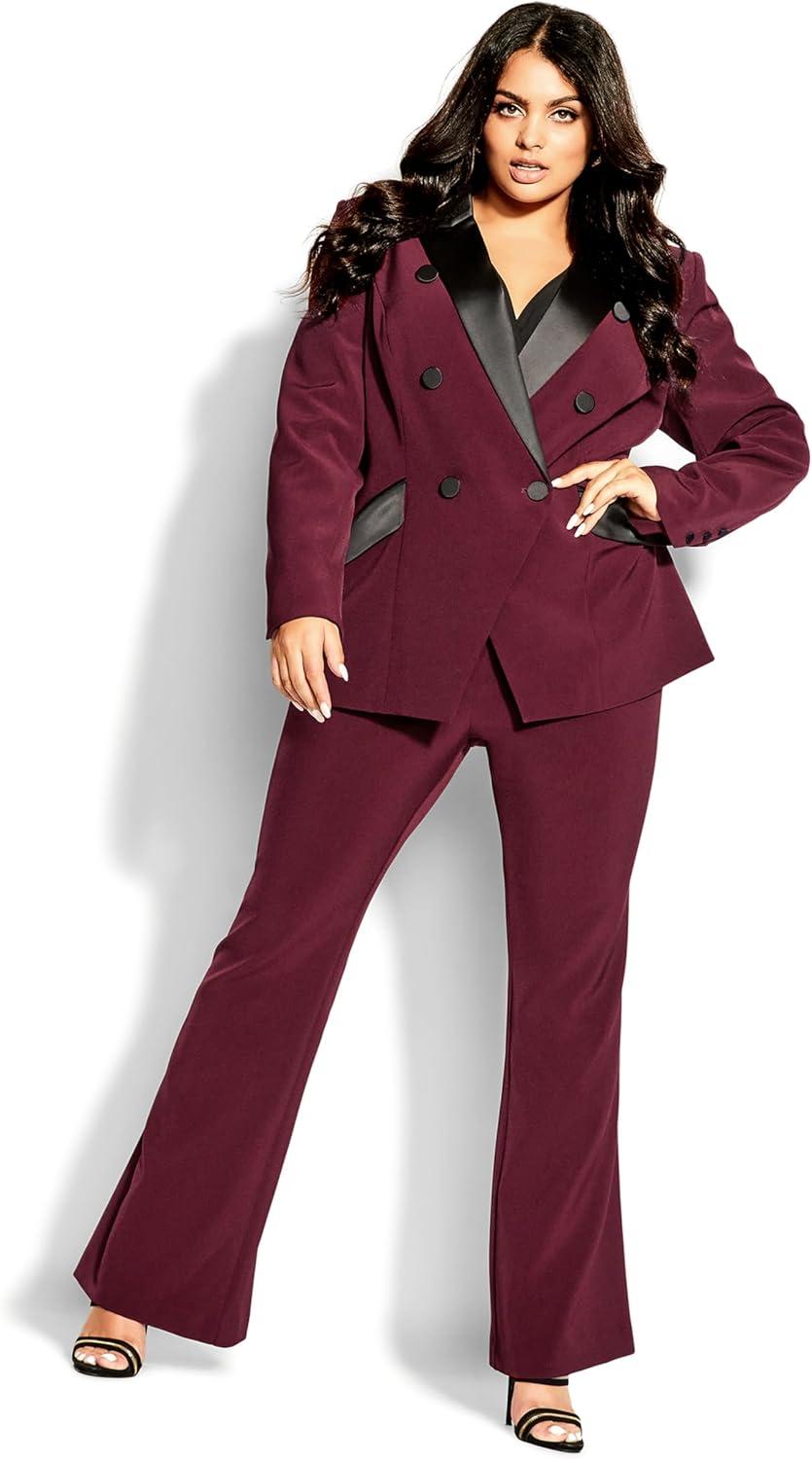 image:imageCity Chic Womens Plus Size Jacket Tuxe LuxeClaret