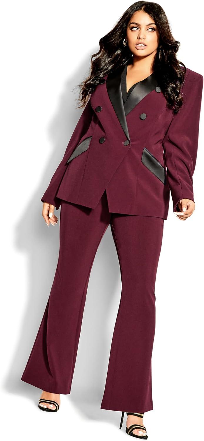 image:imageCity Chic Womens Plus Size Jacket Tuxe LuxeClaret