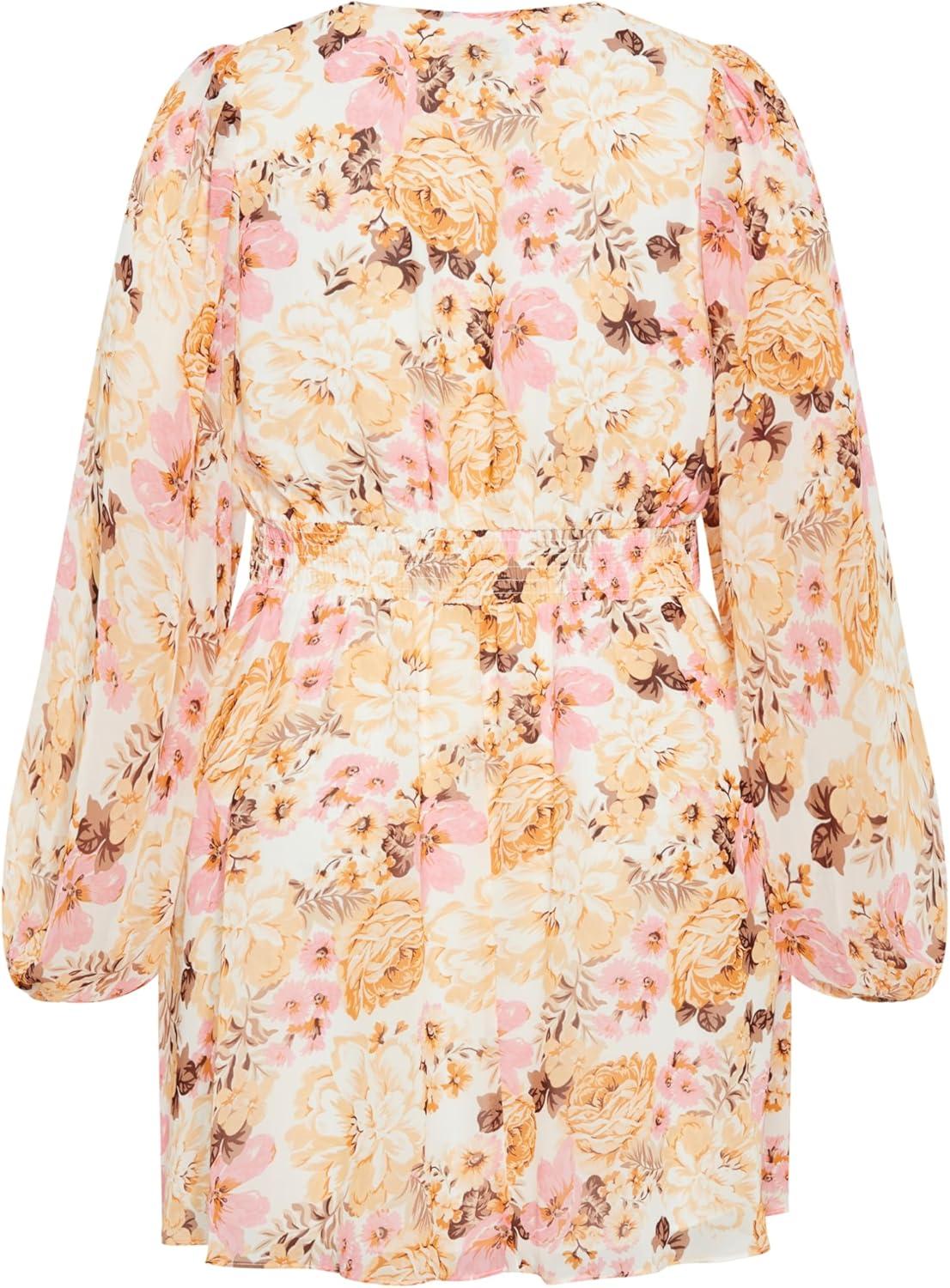 image:imageCity Chic Womens Plus Size Juliet Print DressIvory Stella Floral
