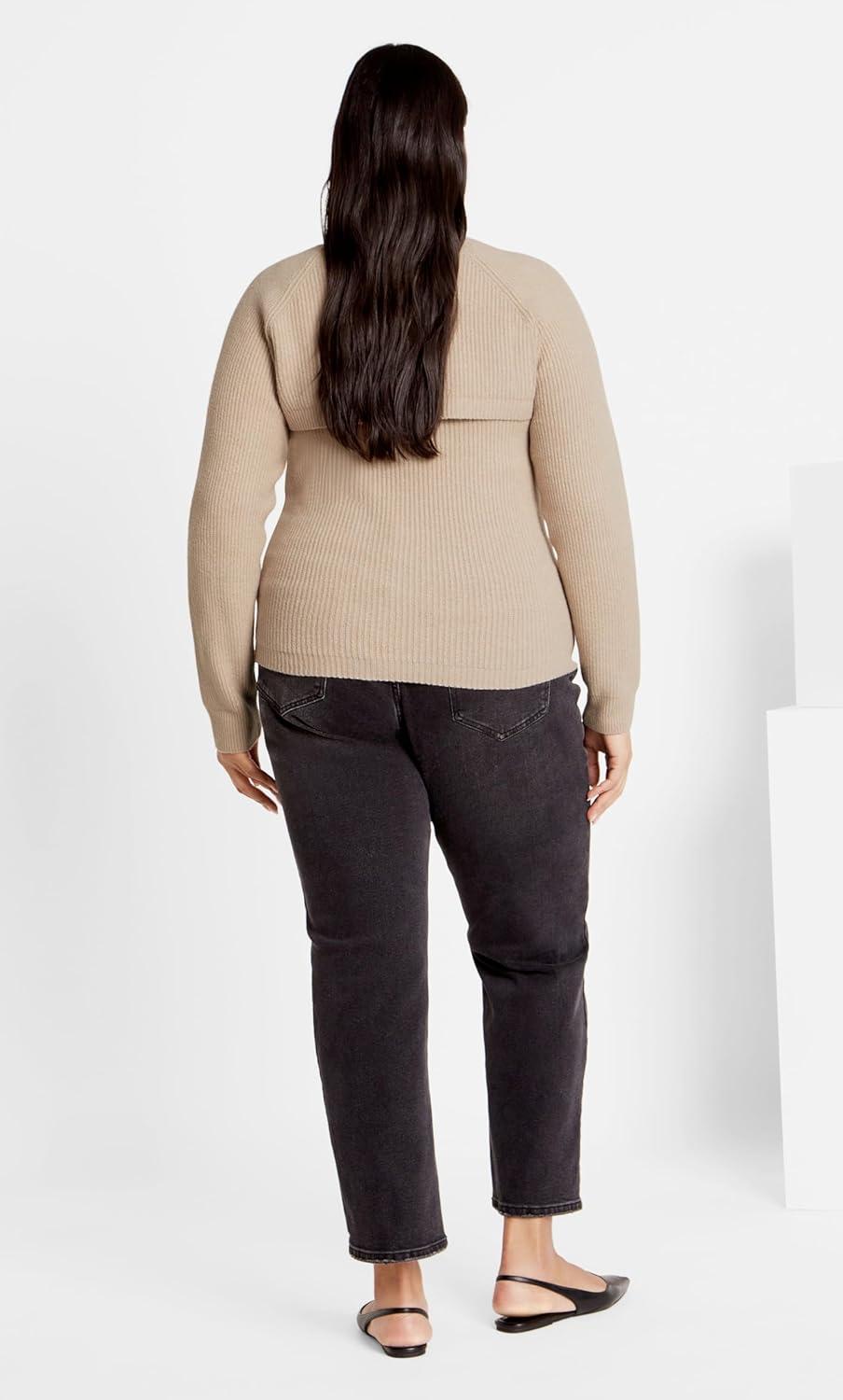 image:imageCity Chic Womens Plus Size Jumper RinaLatte Marle