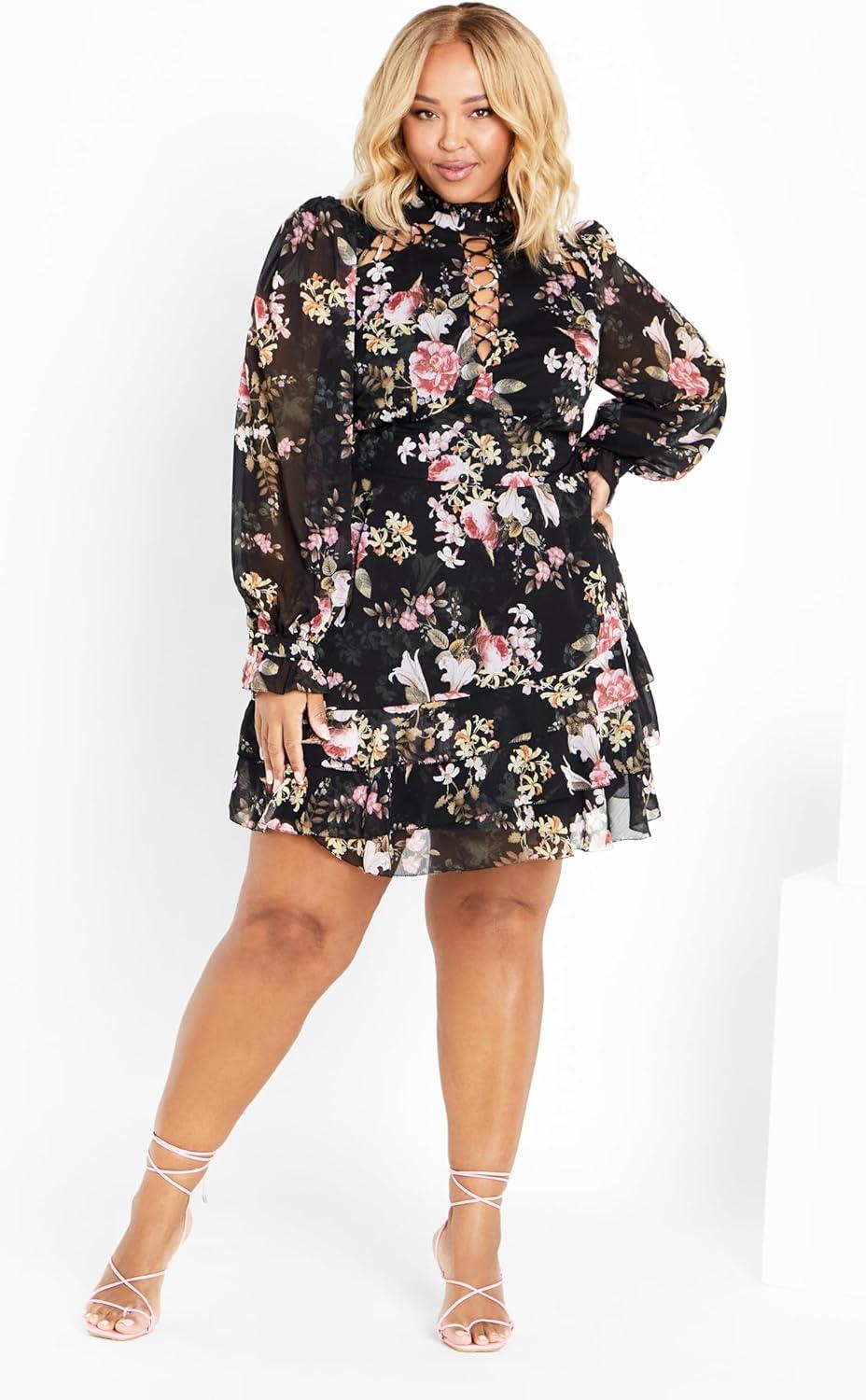 image:imageCity Chic Womens Plus Size Maddison DressEvening Floral