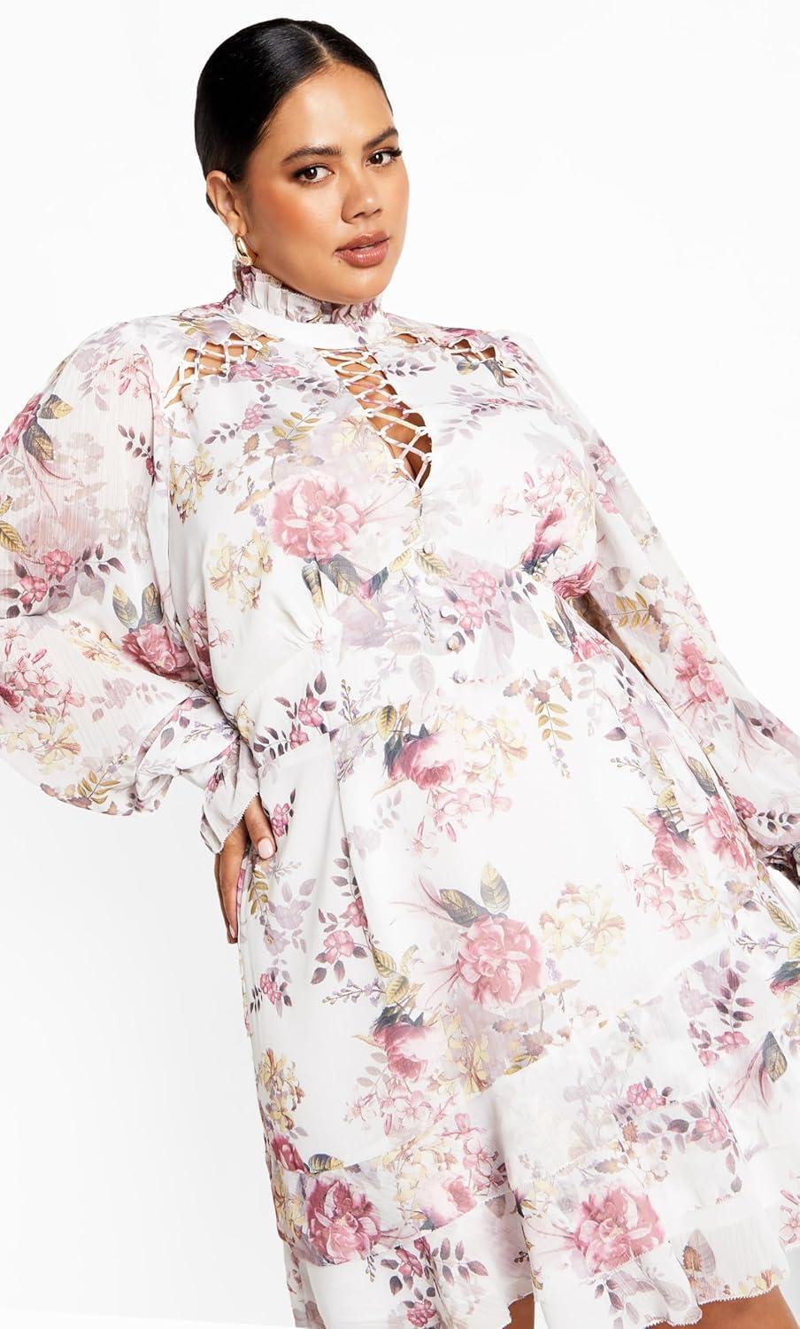 image:imageCity Chic Womens Plus Size Maddison DressPastel Floral