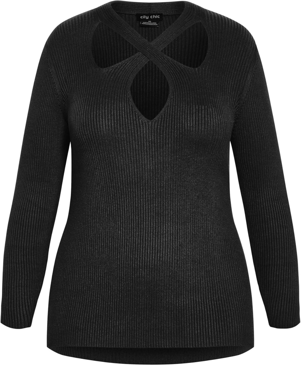 image:imageCity Chic Womens Plus Size Malia SweaterBlack