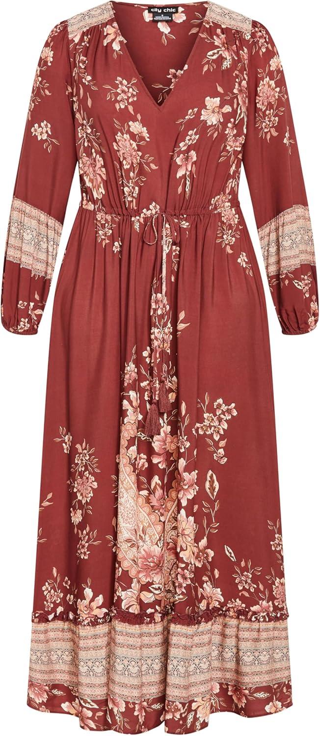 image:imageCity Chic Womens Plus Size Maxi Faith DressDesert Rose Paisley