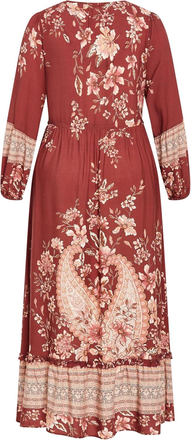 image:imageCity Chic Womens Plus Size Maxi Faith DressDesert Rose Paisley
