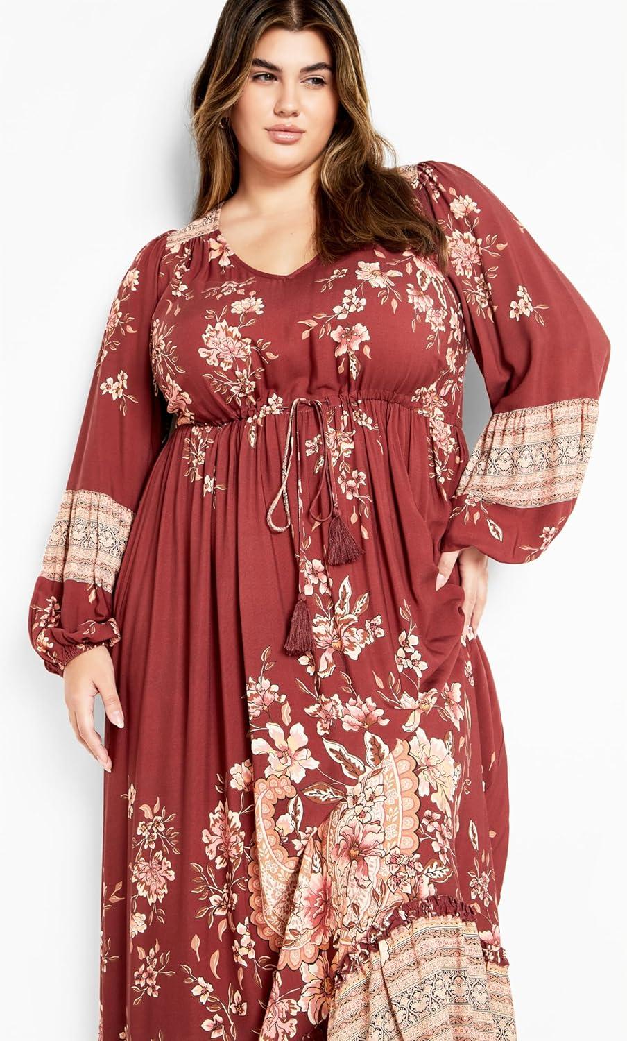 image:imageCity Chic Womens Plus Size Maxi Faith DressDesert Rose Paisley