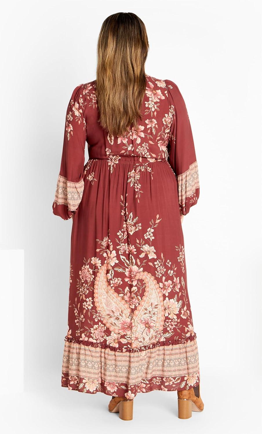 image:imageCity Chic Womens Plus Size Maxi Faith DressDesert Rose Paisley