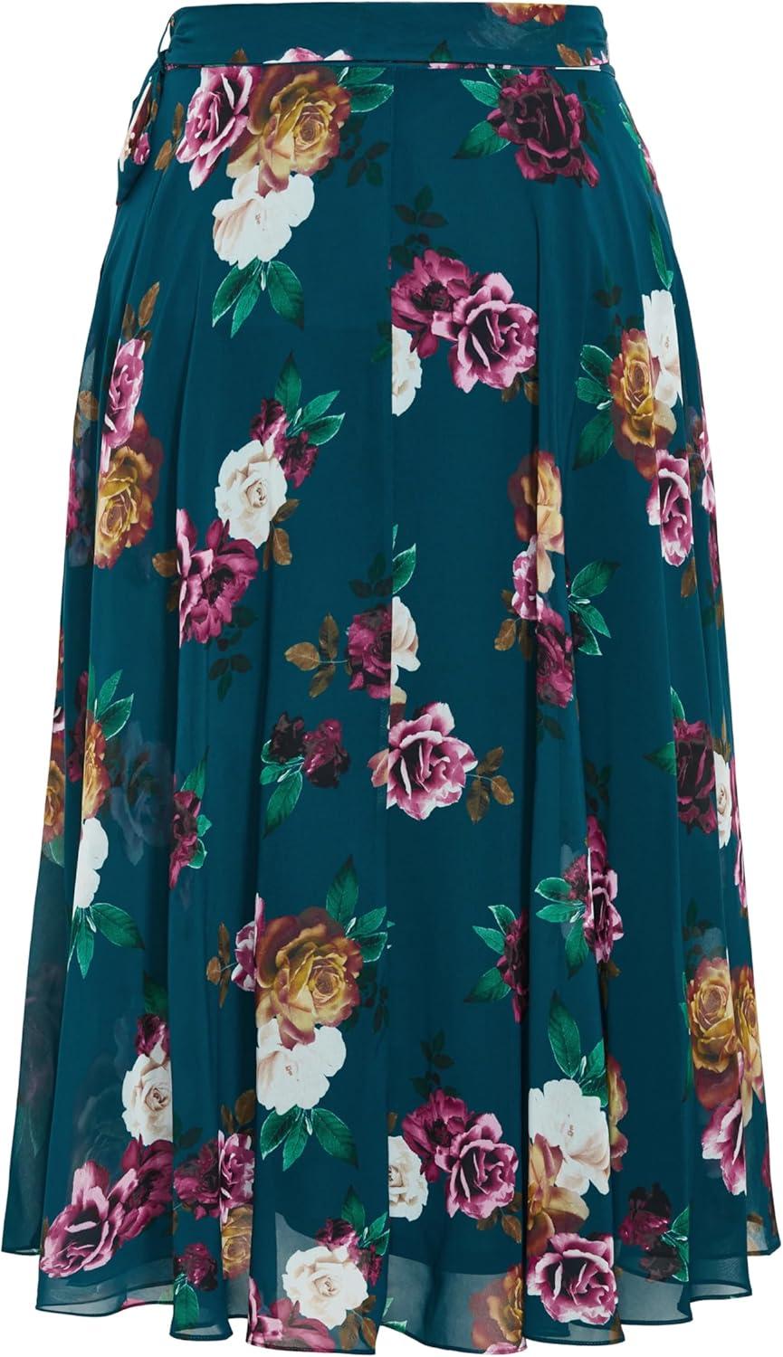 image:imageCity Chic Womens Plus Size Michaela Print SkirtTeal Bright Desire