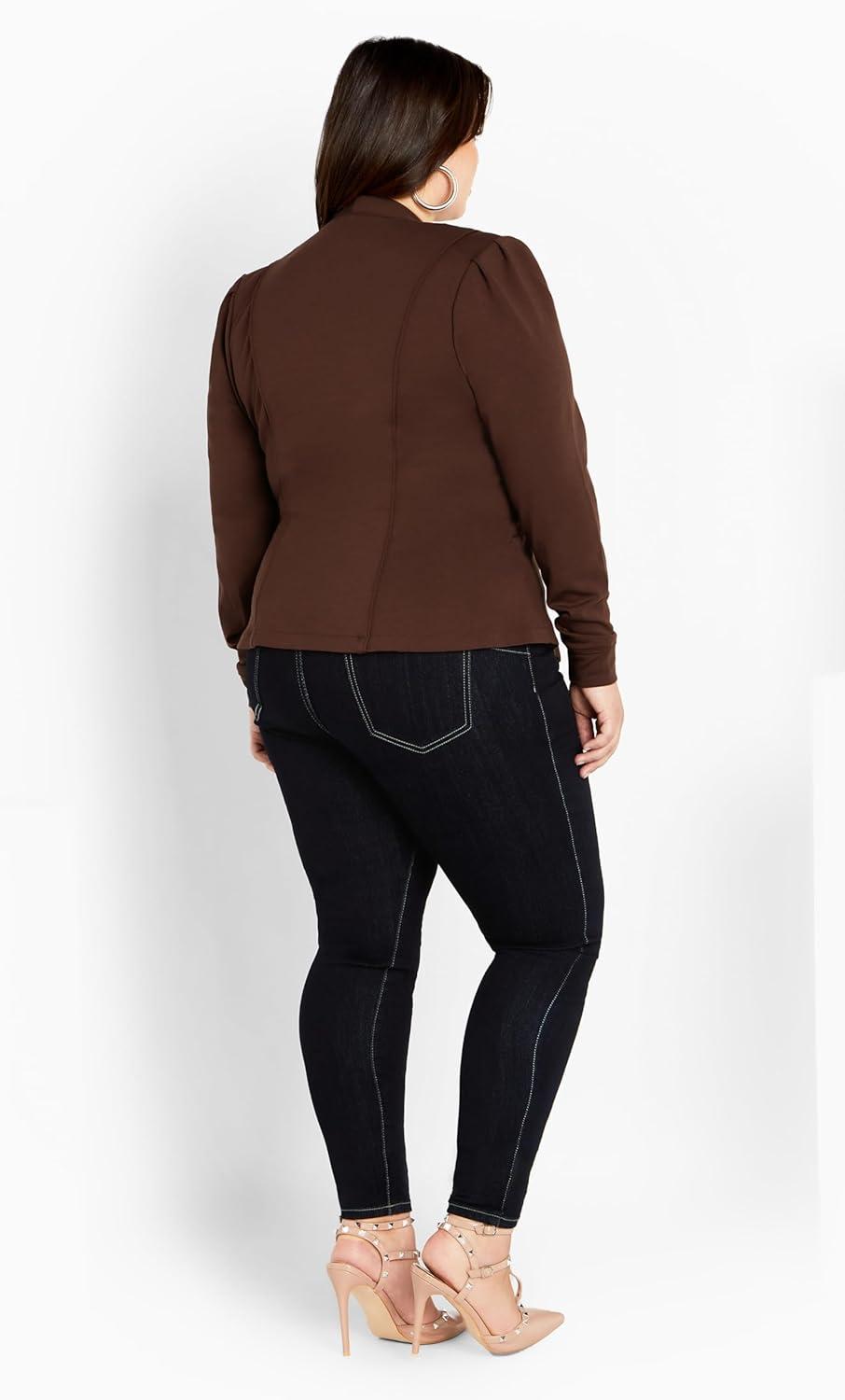 image:imageCity Chic Womens Plus Size Piping Praise JacketTruffle