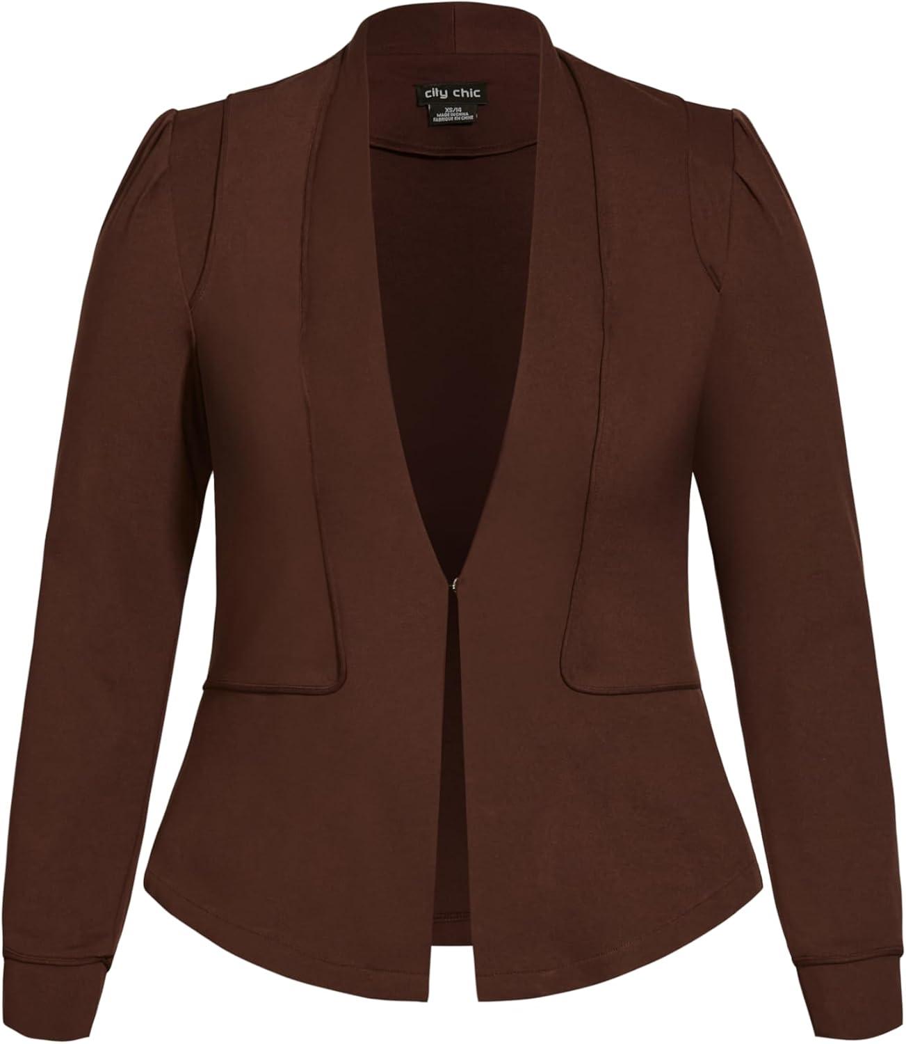 image:imageCity Chic Womens Plus Size Piping Praise JacketTruffle