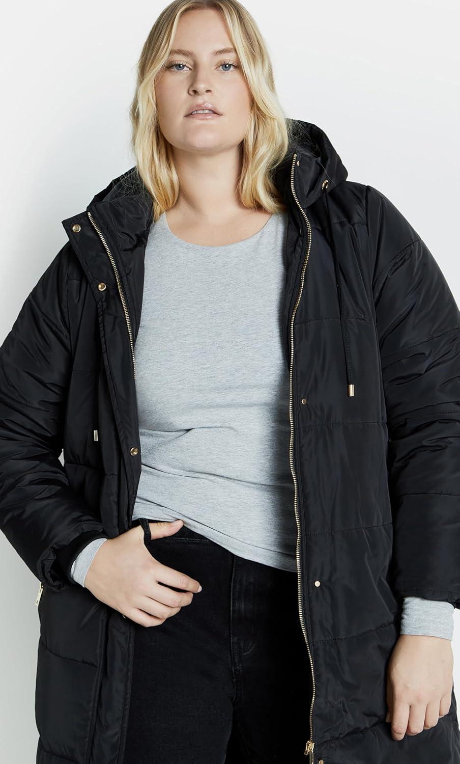 image:imageCity Chic Womens Plus Size Puffer Darcy Black