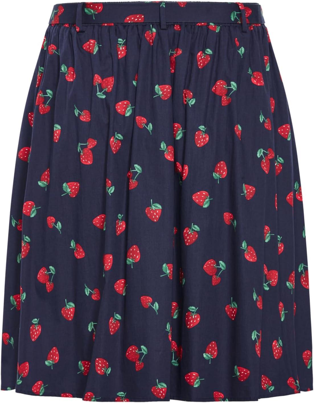 image:imageCity Chic Womens Plus Size Siena SkirtNavy Strawberry Prt