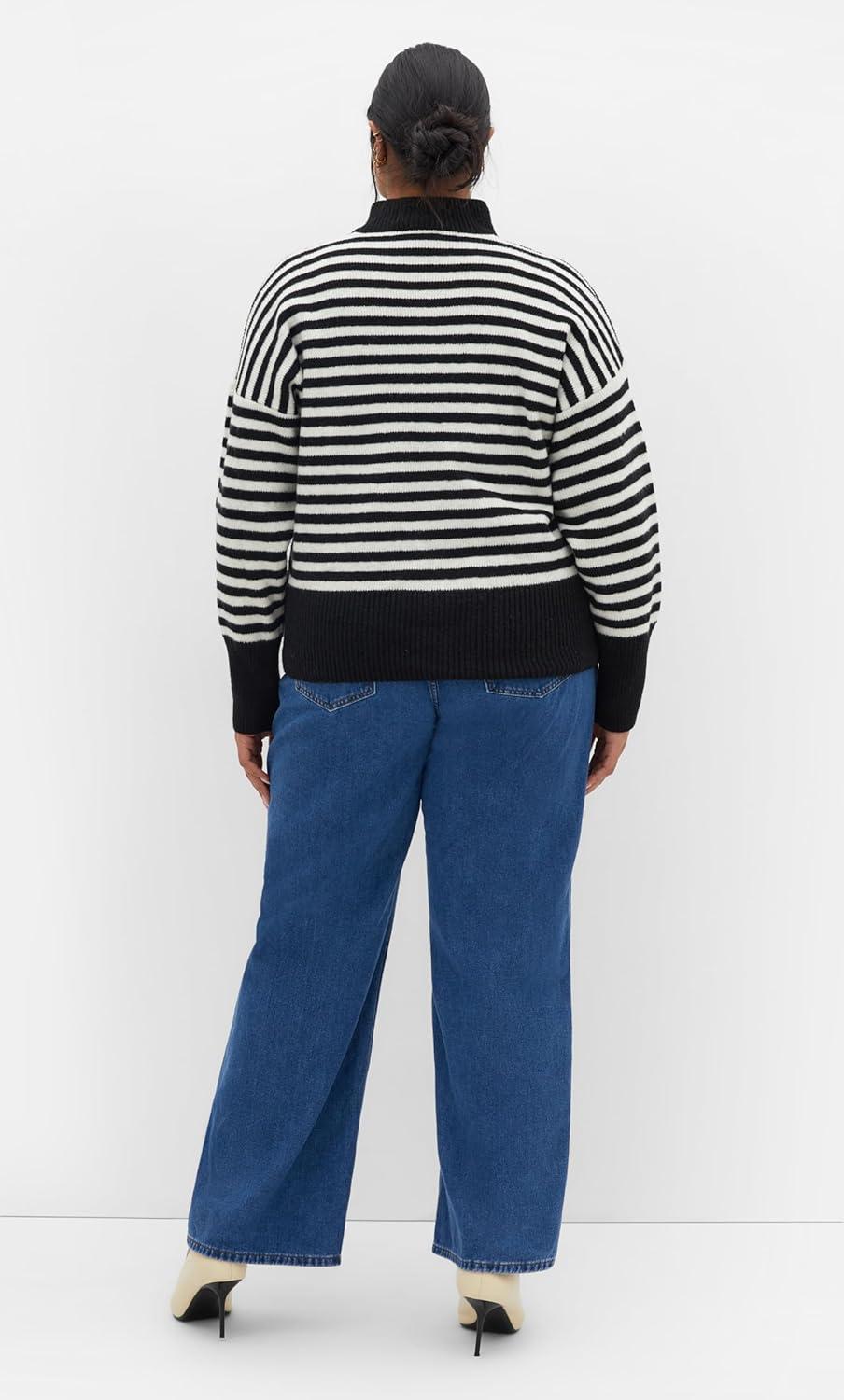 image:imageCity Chic Womens Plus Size Sweater Hampstead Narrow StripeNarrow Stripe
