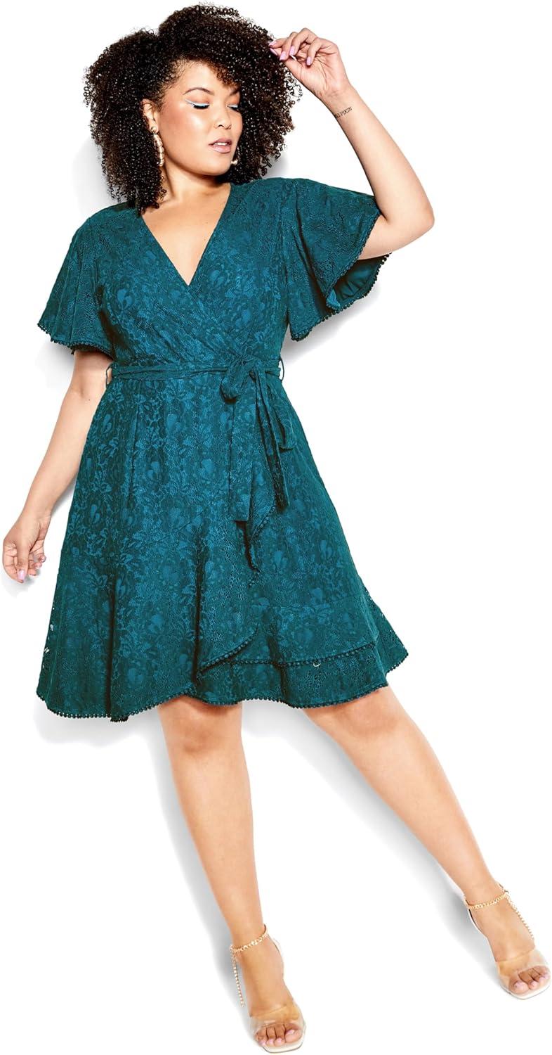 image:imageCity Chic Womens Plus Size Sweet Love Lace DressTeal