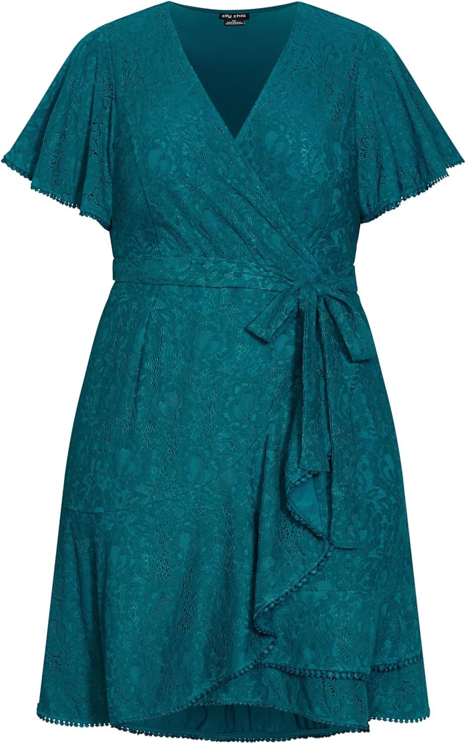 image:imageCity Chic Womens Plus Size Sweet Love Lace DressTeal