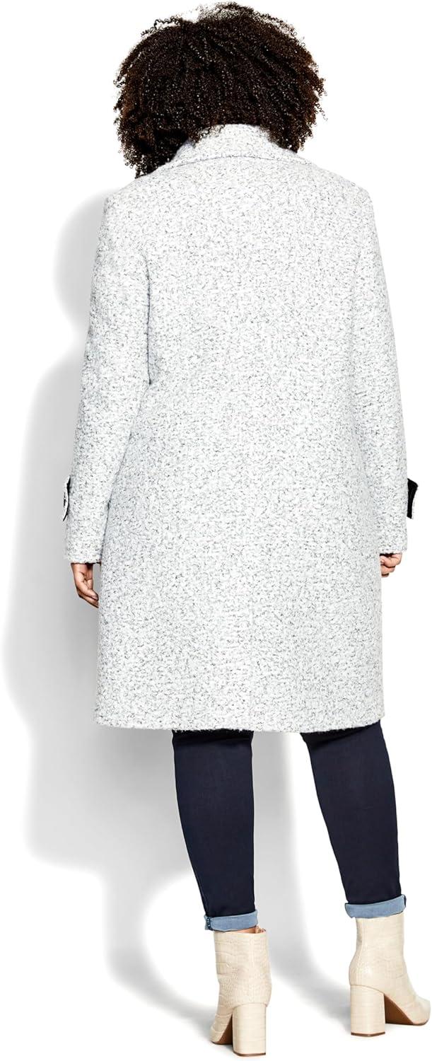 image:imageCity Chic womens City Chic Plus Size Coat EmmaSalt N Pepper