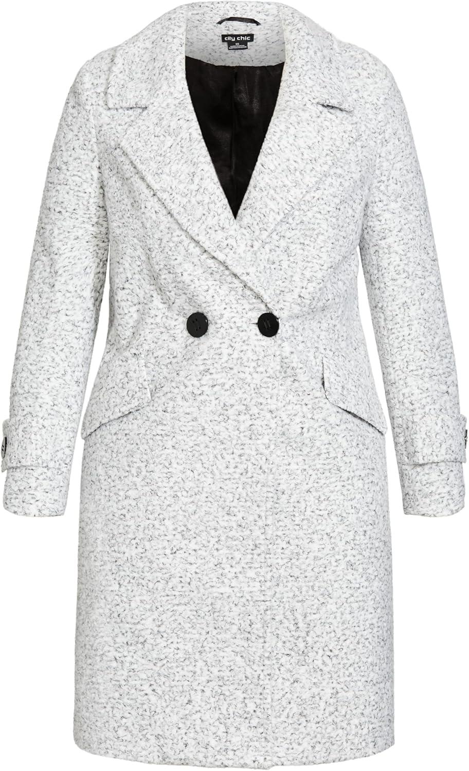 image:imageCity Chic womens City Chic Plus Size Coat EmmaSalt N Pepper