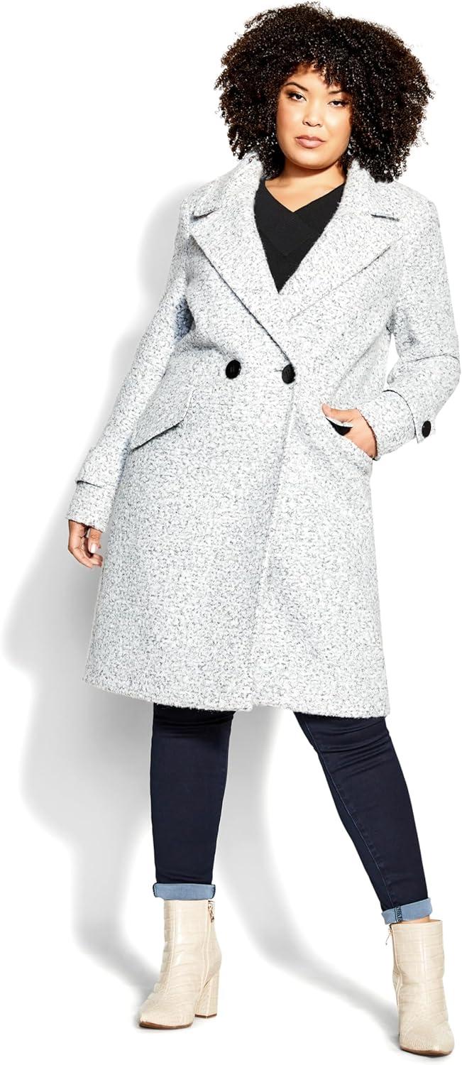 image:imageCity Chic womens City Chic Plus Size Coat EmmaSalt N Pepper