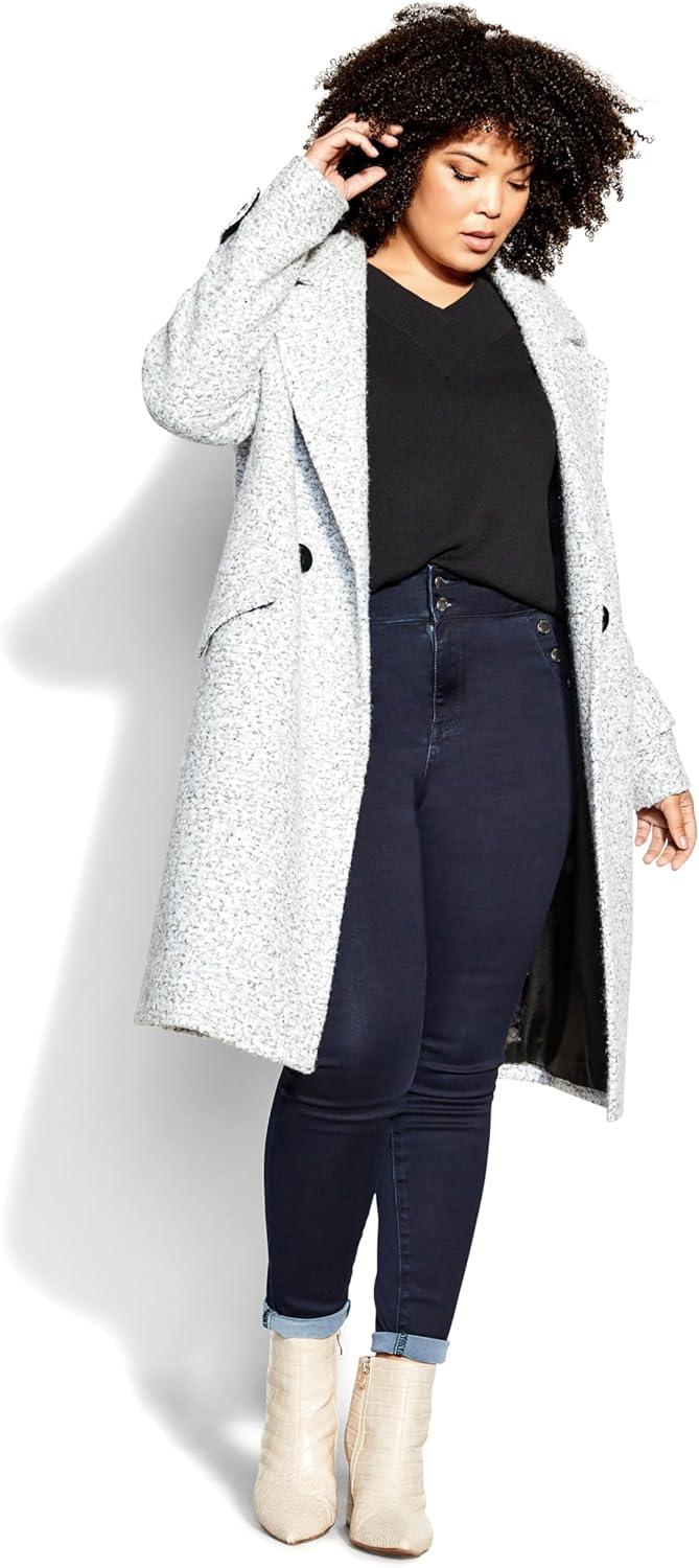 image:imageCity Chic womens City Chic Plus Size Coat EmmaSalt N Pepper