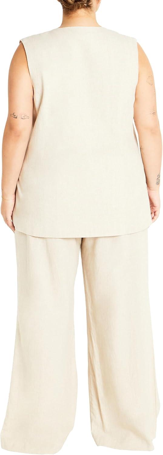 image:imageCity Chic womens Jacket Nala Sleeveless LinenStone