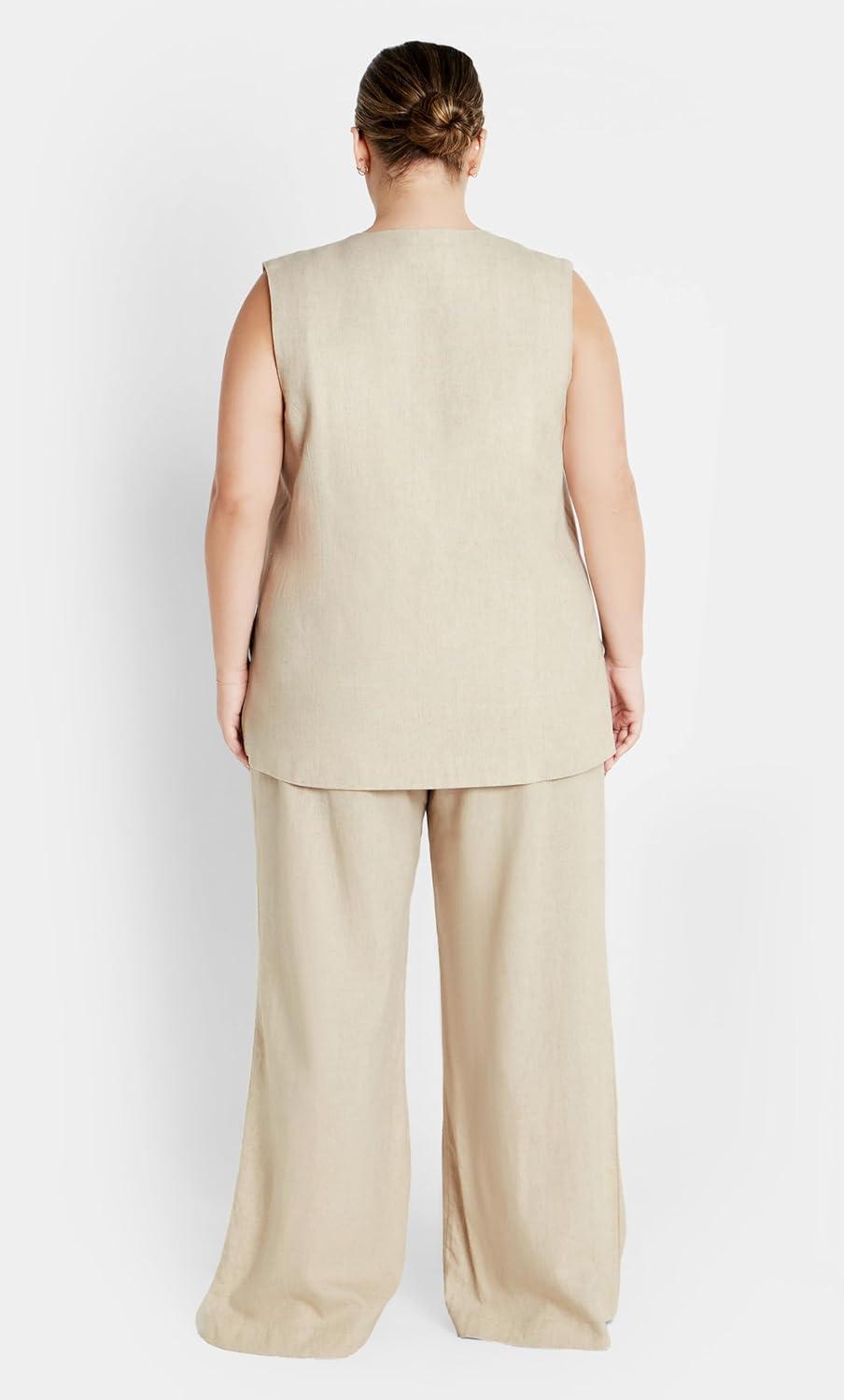 image:imageCity Chic womens Jacket Nala Sleeveless LinenStone
