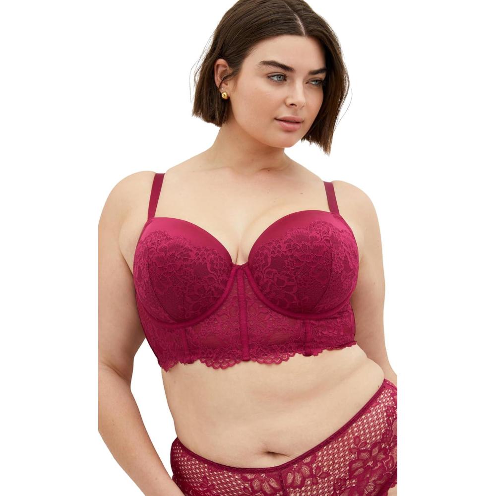 image:imageCity Chic Plus Size Bra Allure Demi Longline BraSangria