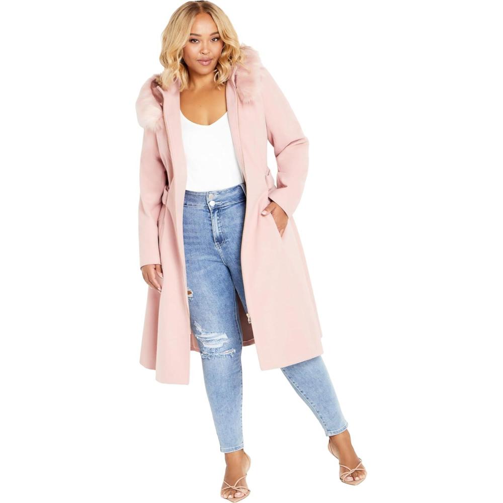 image:imageCity Chic Plus Size Coat Miss Mysterious CoatSoft Rose