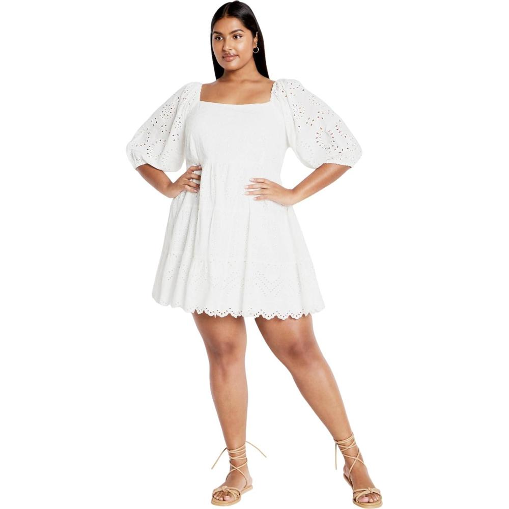 image:imageCity Chic Plus Size Dress Destiny Mini DressWhite