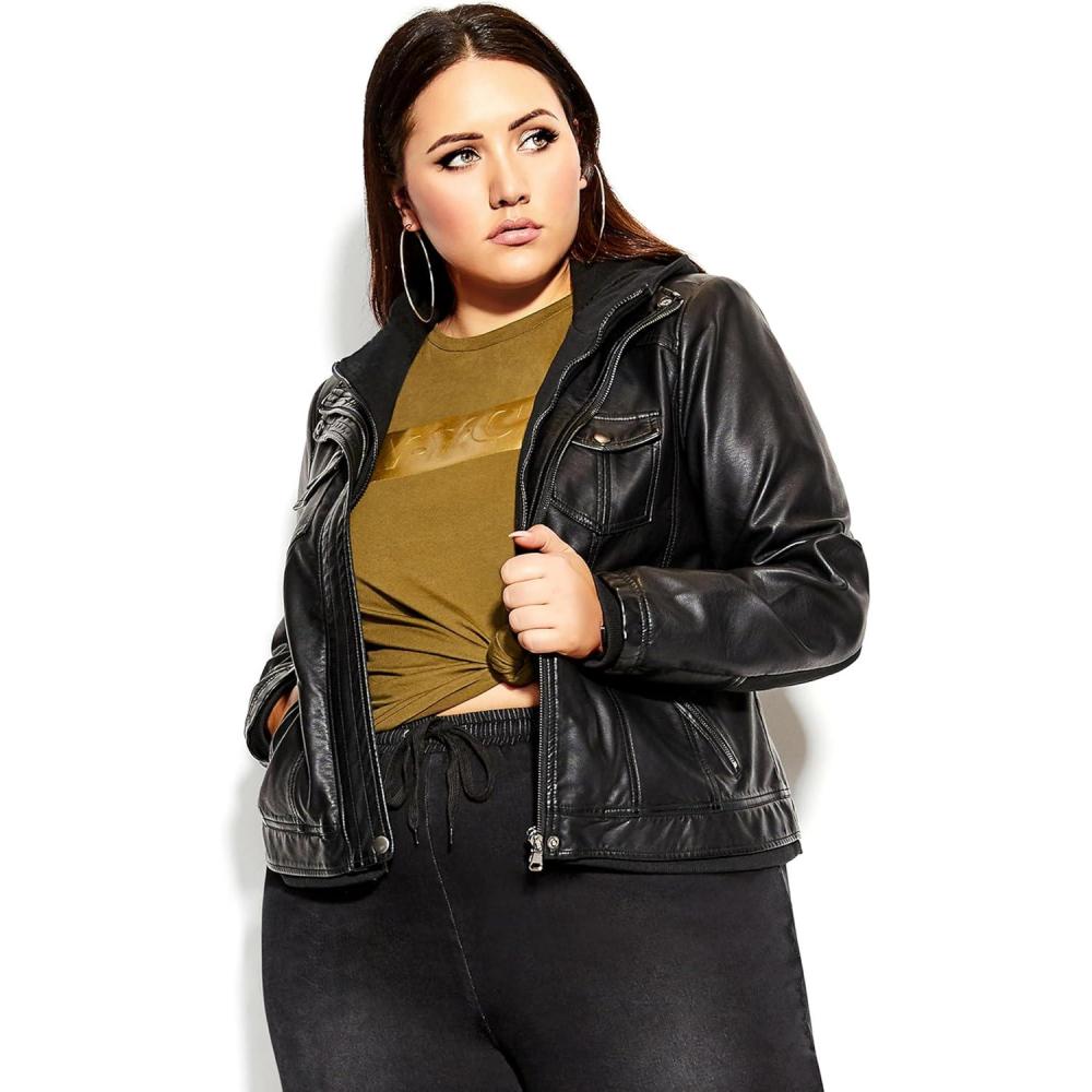 image:imageCity Chic Plus Size Jacket Layered Hoodie Jacket