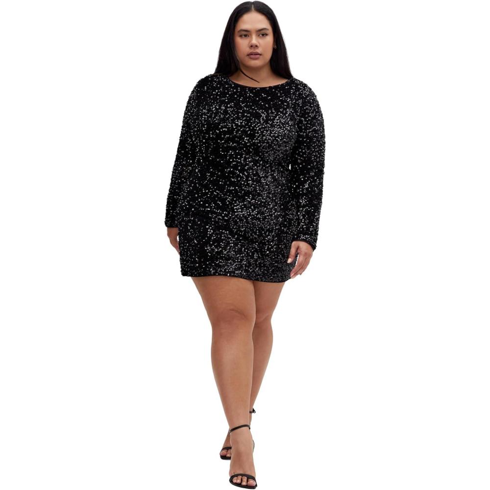 image:imageCity Chic Plus Size Sequin Eclipse Black DressBlack
