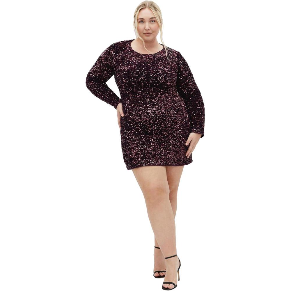 image:imageCity Chic Plus Size Sequin Eclipse Emerald DressPlum