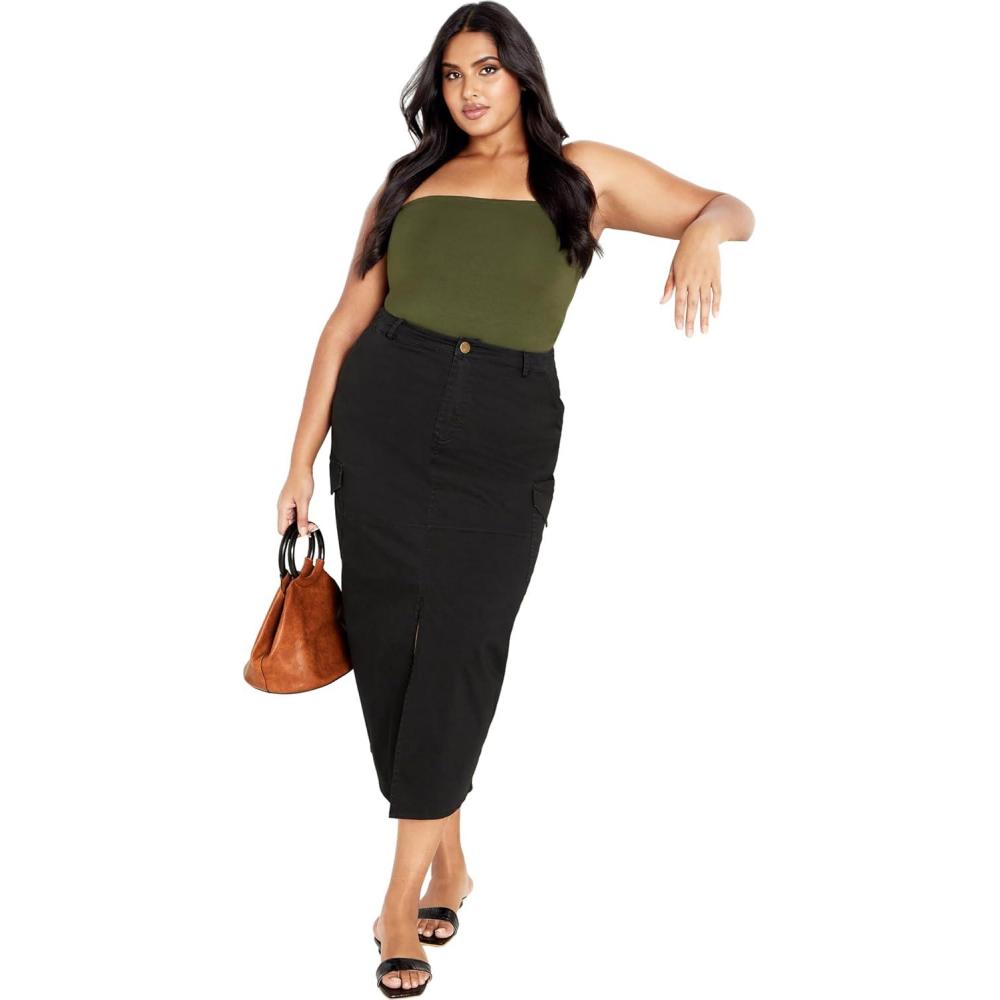 image:imageCity Chic Plus Size Skirt Halo Maxi SkirtBlack