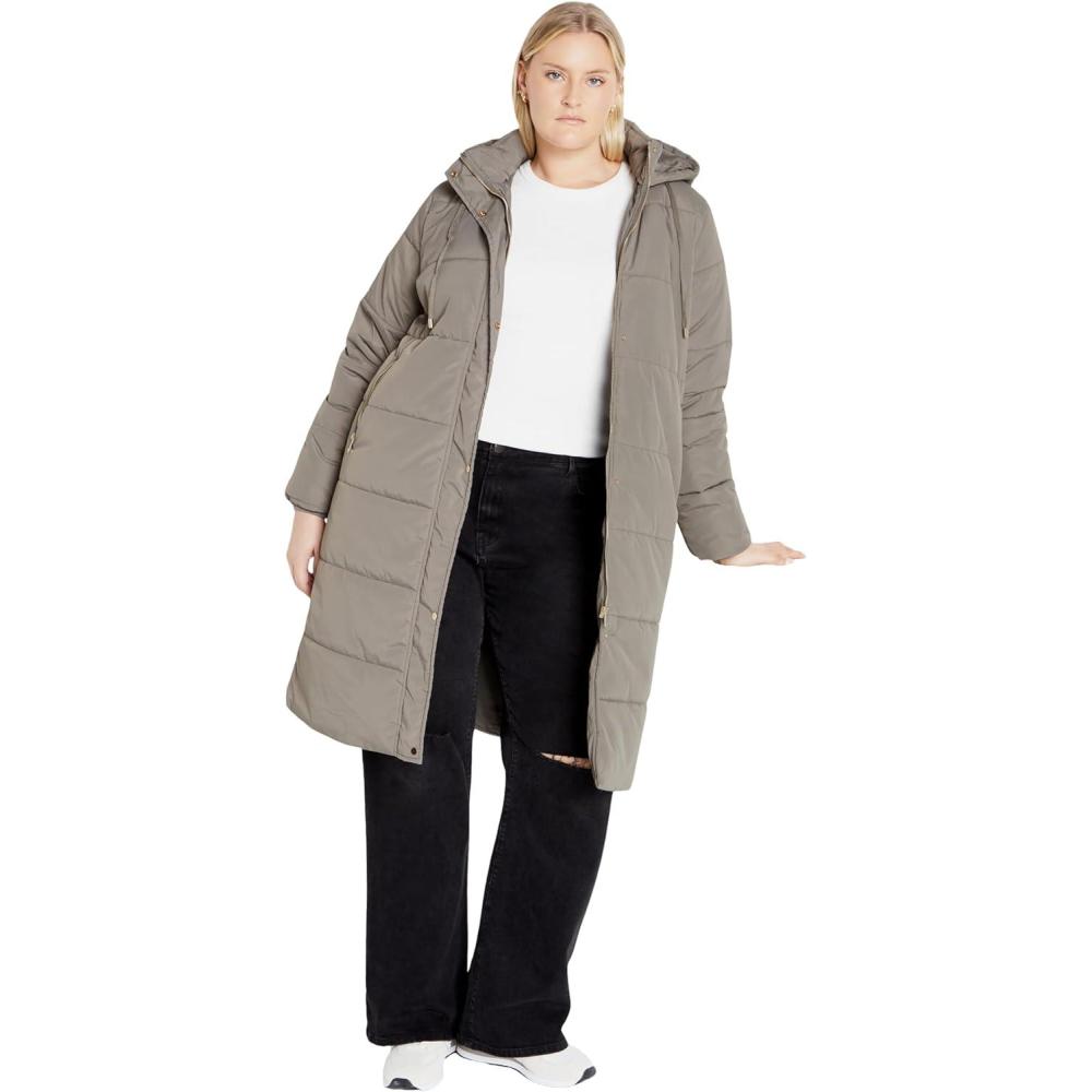 image:imageCity Chic Womens Apparel Plus Size City Chic Puffer Darcy SAGE Grey 22 Plus