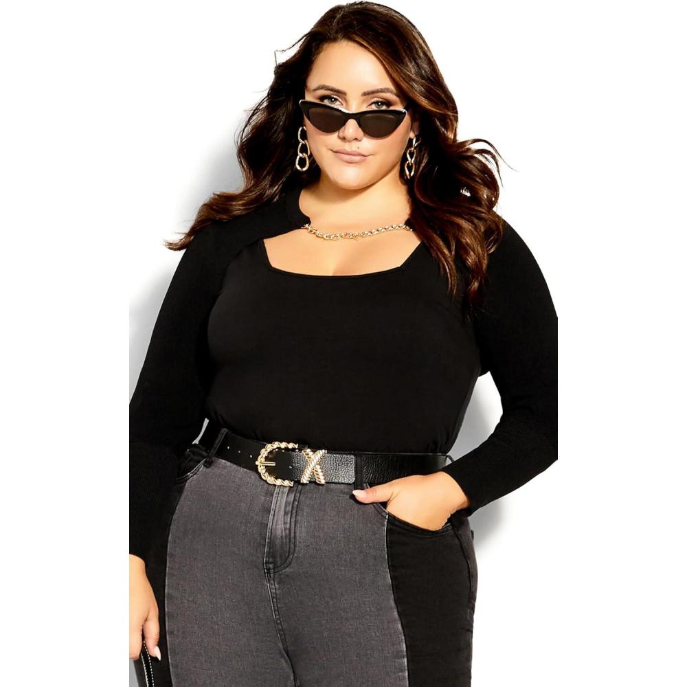 image:imageCity Chic Womens Apparel Womens Avenue Plus Size Cardi AmeliaBlack