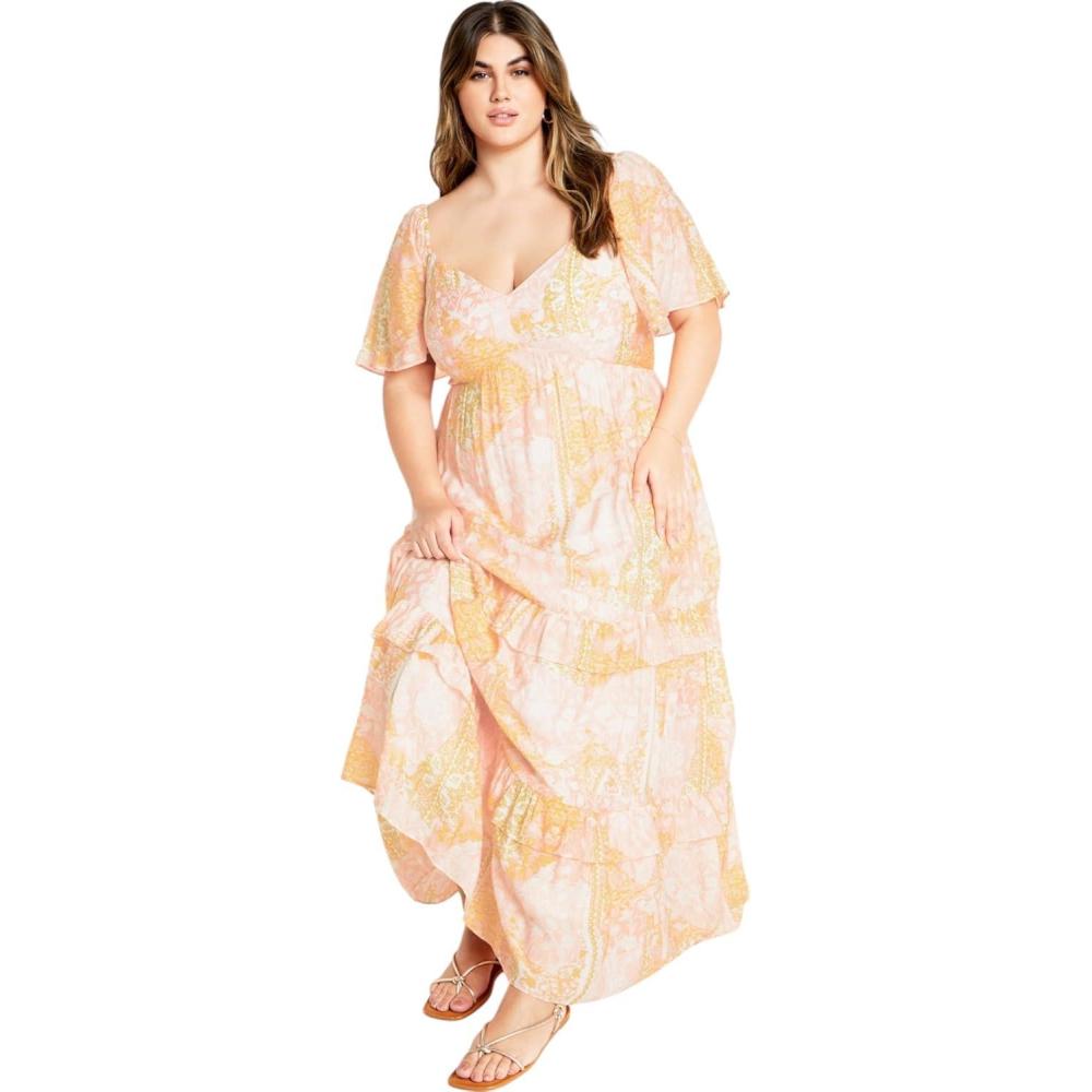 image:imageCity Chic Womens Marci Print Maxi DressSunkissed