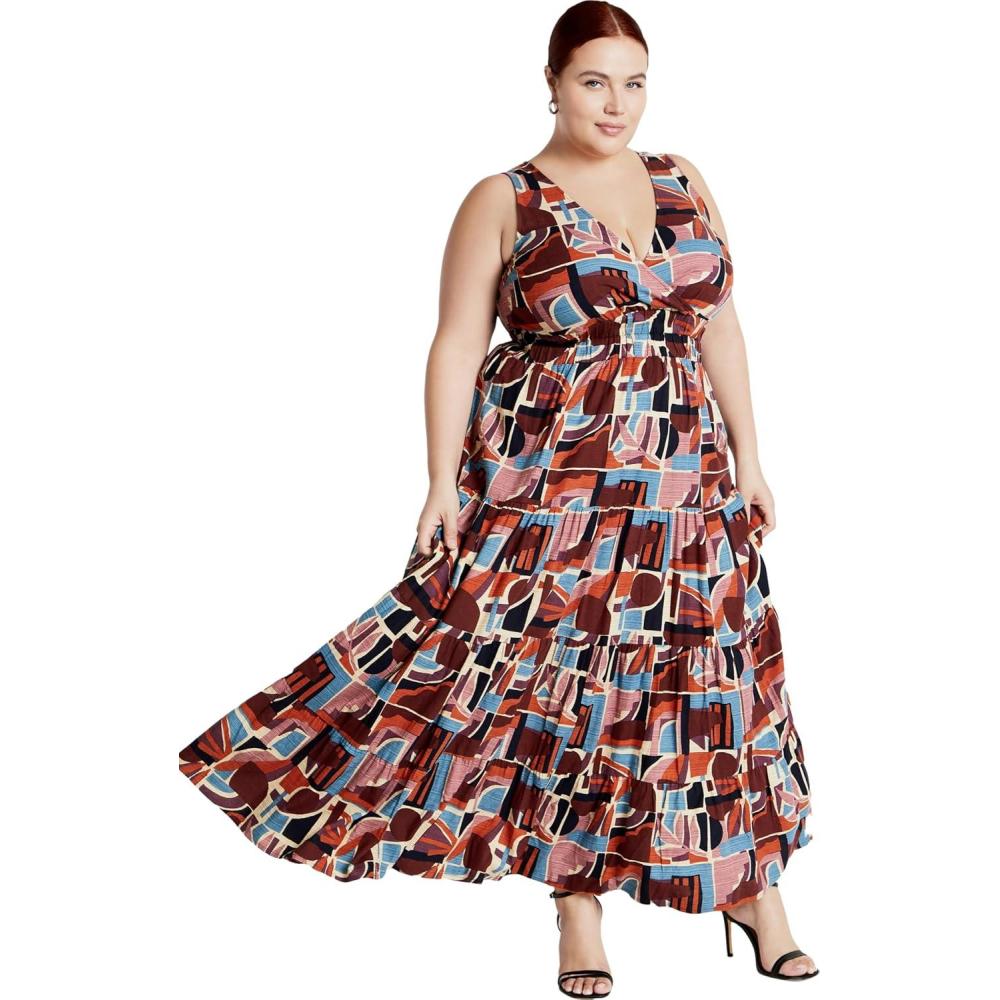 image:imageCity Chic Womens Maxi Dress  Amara PrintLa Palma