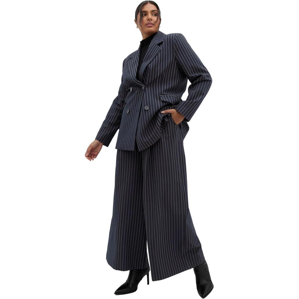 image:imageCity Chic Womens Plus Size Blazer Karla PinstripeNavy Stripe