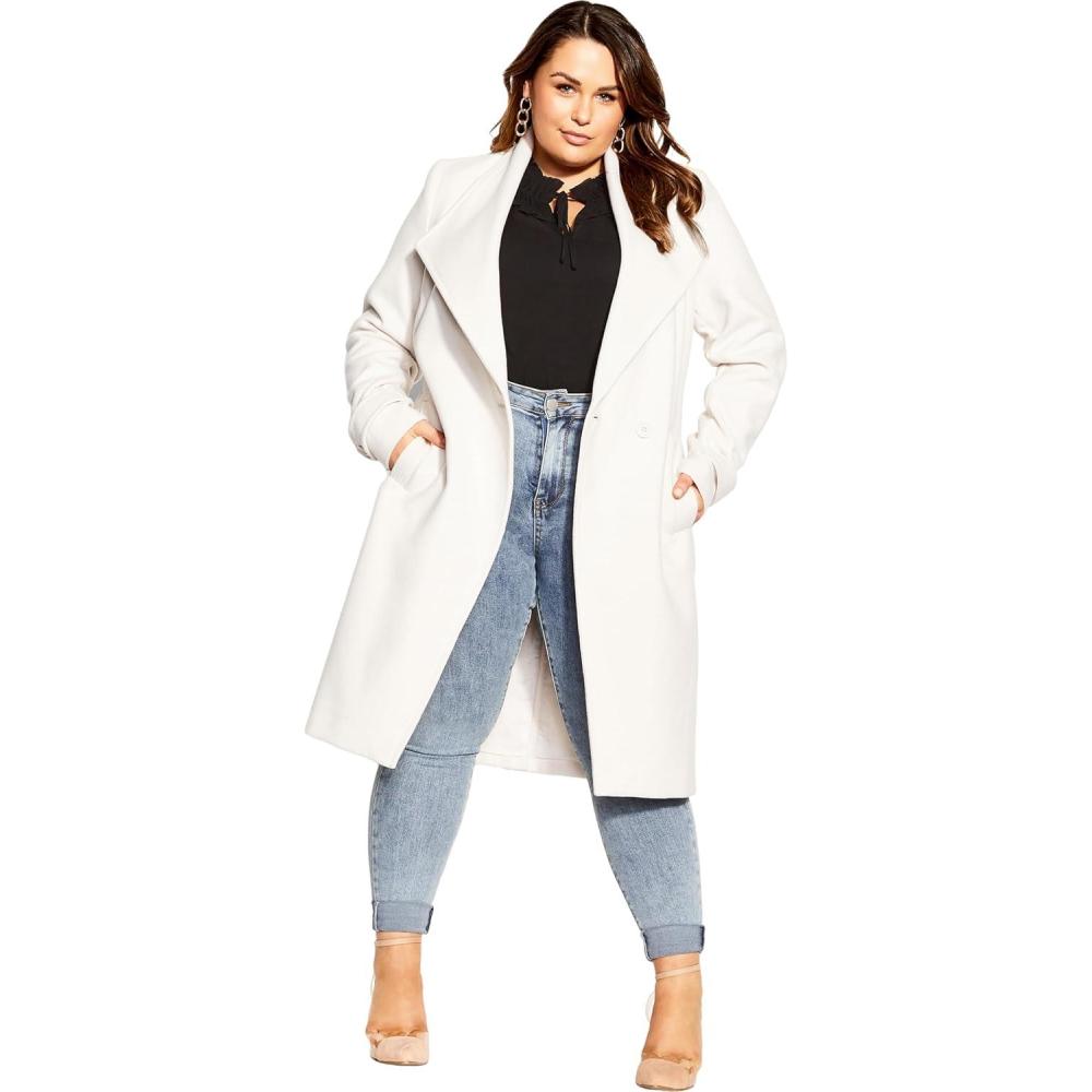 image:imageCity Chic Womens Plus Size Coat  So ChicCreme
