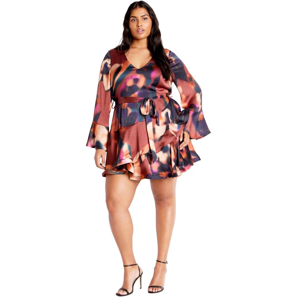 image:imageCity Chic Womens Plus Size Dress Cherrie PrintAbstract Illusion