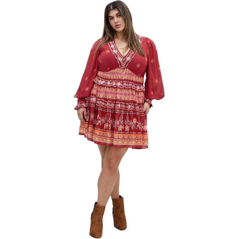 image:imageCity Chic Womens Plus Size Dress  Hudson MiniRust Batik Brd