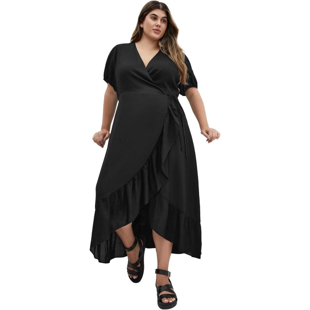image:imageCity Chic Womens Plus Size Dress Sarina Wrap MidiBlack